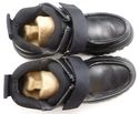 PRADA sz 37.5 LEATHER STRAP ANKLE BOOTS WOMENS BLA