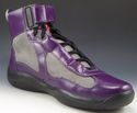 PRADA sz 9.5 LEATHER & MESH HIGH TOP SNEAKER 4T034