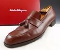 FERRAGAMO sz 12 LEATHER TASSEL LOAFER UH19893 MENS