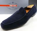 PRADA sz 10.5 SUEDE APRON TOE LOAFERS 1543 MENS DA