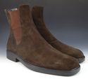 FERRAGAMO sz 9 EE PODIO SUEDE PULL ON BOOTS UH3561