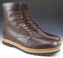 GUCCI sz 9 LEATHER LACE UP ZIPPER BOOTS 322511 MEN