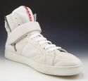 PRADA sz 12 ZIPPER & STRAP HIGH TOP SNEAKERS 4T264