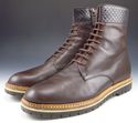 GUCCI sz 9 LEATHER LACE UP ZIPPER BOOTS 322511 MEN