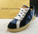 LOUIS VUITTON sz 8.5 DENIM & SUEDE SNEAKERS BA1026