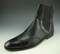 FERRAGAMO sz 8.5 BLASONE LEATHER WINGTIP BOOT UG30