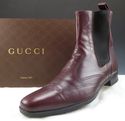 GUCCI sz 7 LEATHER WINGTIP GORED ANKLE BOOTS 12149