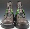 PRADA sz 6.5 LEATHER LACE UP COMBAT BOOTS C0521 ME