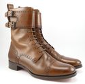 CHRISTIAN LOUBOUTIN sz 44 TOERLESS CAP TOE BOOTS M