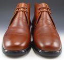 New - SANTONI sz 10.5 LEATHER PLAIN TOE CHUKKA BOO