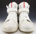 PRADA sz 12 ZIPPER & STRAP HIGH TOP SNEAKERS 4T264