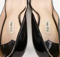 MIU MIU sz 40 PATENT LEATHER OPEN TOE HIGH HEELS W