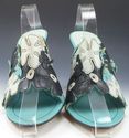 MIU MIU sz 40 FLORAL OVERLAY HIGH HEELS WOMENS TUR