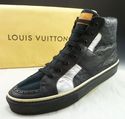 LOUIS VUITTON sz 8 MONOGRAM LEATHER HIGH TOP SNEAK