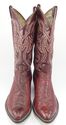 OSTRICH SKIN & LEATHER COWBOY BOOTS MENS CHERRY RE