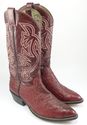 OSTRICH SKIN & LEATHER COWBOY BOOTS MENS CHERRY RE