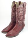 OSTRICH SKIN & LEATHER COWBOY BOOTS MENS CHERRY RE