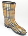 New - BURBERRY sz 39 HAYMARKET CHECK RUBBER RAIN B