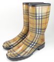 New - BURBERRY sz 39 HAYMARKET CHECK RUBBER RAIN B