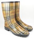 New - BURBERRY sz 39 HAYMARKET CHECK RUBBER RAIN B