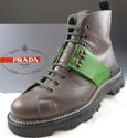 PRADA sz 6.5 LEATHER LACE UP COMBAT BOOTS C0521 ME