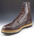 GUCCI sz 9 LEATHER LACE UP ZIPPER BOOTS 322511 MEN