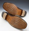 TOD'S size 12 LEATHER APRON TOE LOAFERS MENS DARK 