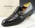 FERRAGAMO sz 9 BUCKLE & STRAP LOAFER UG5248 MENS B