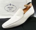 PRADA sz 8 PERFORATED LEATHER LOAFER 2D1786 MENS W