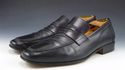 FERRAGAMO sz 9 EE LEATHER STRAP LOAFER UI9057 MENS