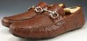 New - FERRAGAMO sz 9 PARIGI CROCODILE DRIVER MS290