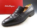 FERRAGAMO sz 9 EE LEATHER STRAP LOAFER UI9057 MENS