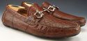 New - FERRAGAMO sz 9 PARIGI CROCODILE DRIVER MS290