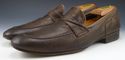 PAUL SMITH sz 8.5 PERFORATED LEATHER STRAP LOAFERS