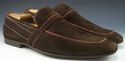 GUCCI sz 11 SUEDE APRON TOE STRAP LOAFERS 141960 M