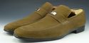 New - GUCCI sz 7 TEXTURED SUEDE PLATE LOAFERS 2474