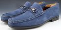 SANTONI sz 10 SUEDE BIT LOAFERS 302096 MENS BLUE f