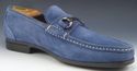 SANTONI sz 10 SUEDE BIT LOAFERS 302096 MENS BLUE f