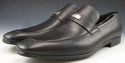 New - GUCCI sz 12.5 LEATHER LOGO PLATE LOAFER 2474