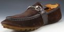 GUCCI sz 8 OILED SUEDE BIT DRIVING MOCCASINS 20340