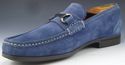 SANTONI sz 10 SUEDE BIT LOAFERS 302096 MENS BLUE f