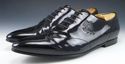 GUCCI sz 44.5 E PATENT WINGTIP OXFORDS 189911 MENS