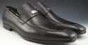 New - GUCCI sz 12.5 LEATHER LOGO PLATE LOAFER 2474