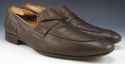 PAUL SMITH sz 8.5 PERFORATED LEATHER STRAP LOAFERS