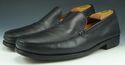 TOD'S sz 11 LEATHER MOCCASIN TOE LOAFERS MENS BLAC