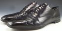 PRADA sz 8.5 LEATHER MEDALLION TOE OXFORDS 2E1400 