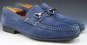 SANTONI sz 10 SUEDE BIT LOAFERS 302096 MENS BLUE f