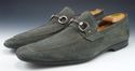 MAGNANNI sz 12 SUEDE APRON TOE BIT LOAFERS 15842 M