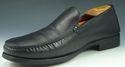 TOD'S sz 11 LEATHER MOCCASIN TOE LOAFERS MENS BLAC