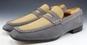 MAGNANNI sz 9.5 PERFORATED NUBUCK STRAP LOAFERS ME